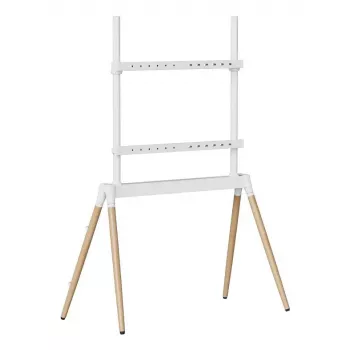 Gembird TVS-86F-01-W TV-Standfuß 55–86" (2,18 m), VESA bis 600x400, Höhe 113–144 cm, max. 40 kg, weiß/Holz