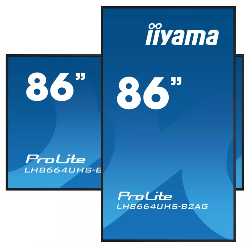 iiyama LH8664UHS-B2AG Signage Display Digital Signage Flachbildschirm 2,17 m (85,6 Zoll) Wi-Fi 500 cd/m² 4K Ultra HD Schwarz Integrierter Prozessor Android 11 24/7