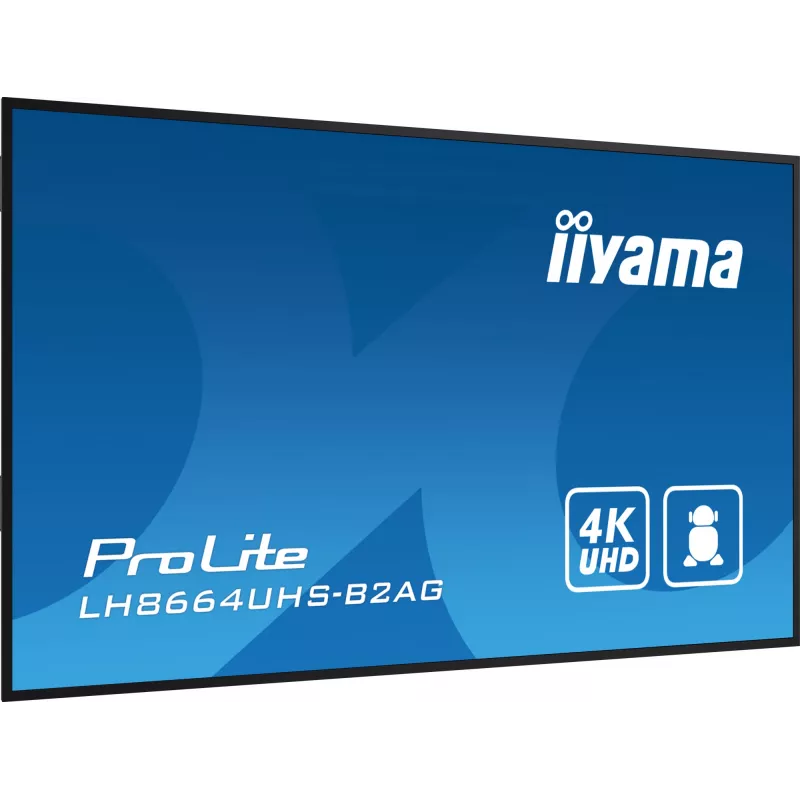 iiyama LH8664UHS-B2AG Signage Display Digital Signage Flachbildschirm 2,17 m (85,6 Zoll) Wi-Fi 500 cd/m² 4K Ultra HD Schwarz Integrierter Prozessor Android 11 24/7
