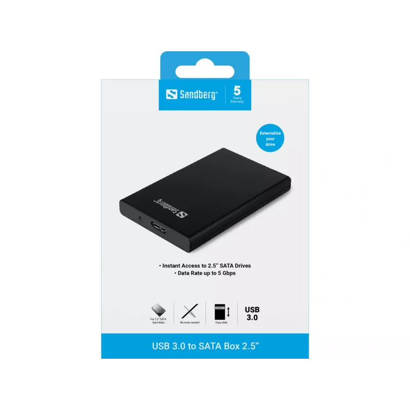 HDD/SSD-Gehäuse Sandberg USB 3.0 to SATA Box 2.5''