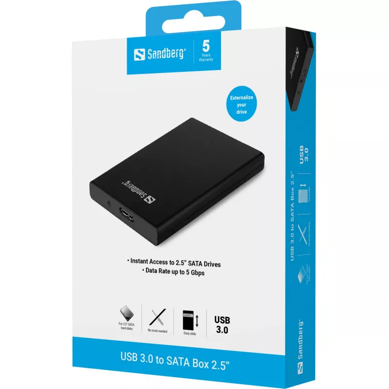 HDD/SSD-Gehäuse Sandberg USB 3.0 to SATA Box 2.5''