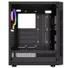 PC-Gehäuse GEMBIRD Fornax 2000 RGB Midi Tower Schwarz — Micro ATX/ITX/ATX, 1x120mm Hecklüfter, 2x2,5-Zoll-Laufwerksschächte, 2x3.0 USB-A, Gehärtetes Glas