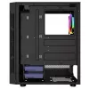 PC-Gehäuse GEMBIRD Fornax 2000 RGB Midi Tower Schwarz — Micro ATX/ITX/ATX, 1x120mm Hecklüfter, 2x2,5-Zoll-Laufwerksschächte, 2x3.0 USB-A, Gehärtetes Glas