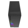 PC-Gehäuse GEMBIRD Fornax 2000 RGB Midi Tower Schwarz — Micro ATX/ITX/ATX, 1x120mm Hecklüfter, 2x2,5-Zoll-Laufwerksschächte, 2x3.0 USB-A, Gehärtetes Glas