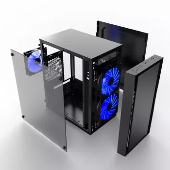 Computergehäuse Gembird CCC-FORNAX-960B Midi Tower Schwarz