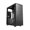 PC-Gehäuse GEMBIRD Fornax 160 Mini Tower – Schwarz, SPCC, unterstützt ITX/mATX/ATX, 1×3,5 Zoll + 3×2,5 Zoll Einschübe, 7 Erweiterungssteckplätze, 445×185×390 mm