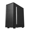 PC-Gehäuse GEMBIRD Fornax 160 Mini Tower – Schwarz, SPCC, unterstützt ITX/mATX/ATX, 1×3,5 Zoll + 3×2,5 Zoll Einschübe, 7 Erweiterungssteckplätze, 445×185×390 mm