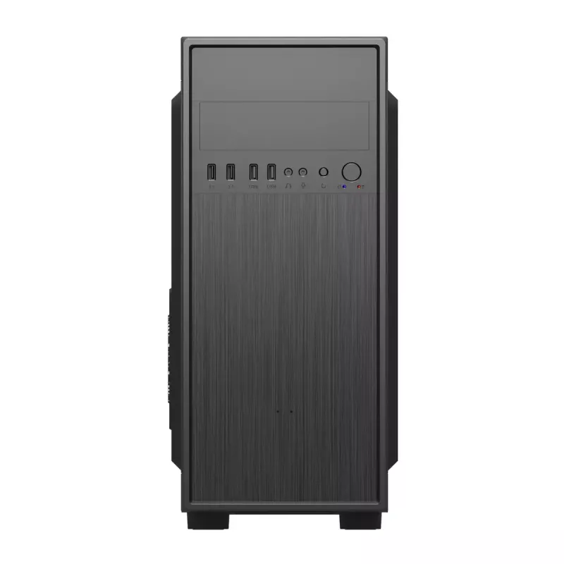 PC-Gehäuse GEMBIRD Fornax 160 Mini Tower – Schwarz, SPCC, unterstützt ITX/mATX/ATX, 1×3,5 Zoll + 3×2,5 Zoll Einschübe, 7 Erweiterungssteckplätze, 445×185×390 mm