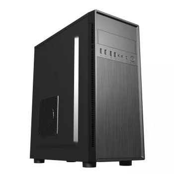 PC-Gehäuse GEMBIRD Fornax 160 Mini Tower – Schwarz, SPCC, unterstützt ITX/mATX/ATX, 1×3,5 Zoll + 3×2,5 Zoll Einschübe, 7 Erweiterungssteckplätze, 445×185×390 mm