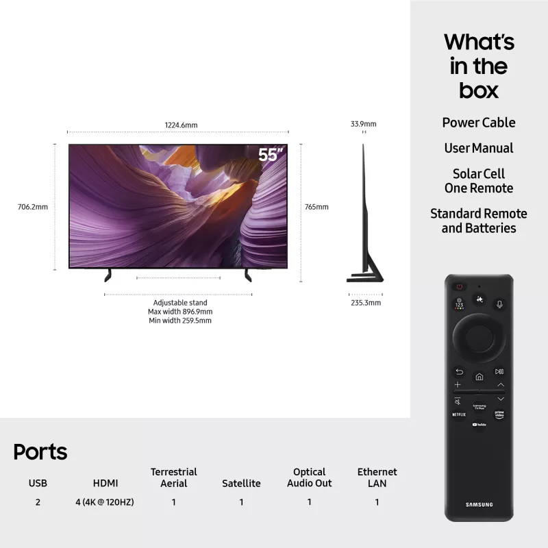 Samsung QE55S85FAUXXH TV 139,7 cm (55 Zoll) 4K Ultra HD Smart TV Wi-Fi Schwarz