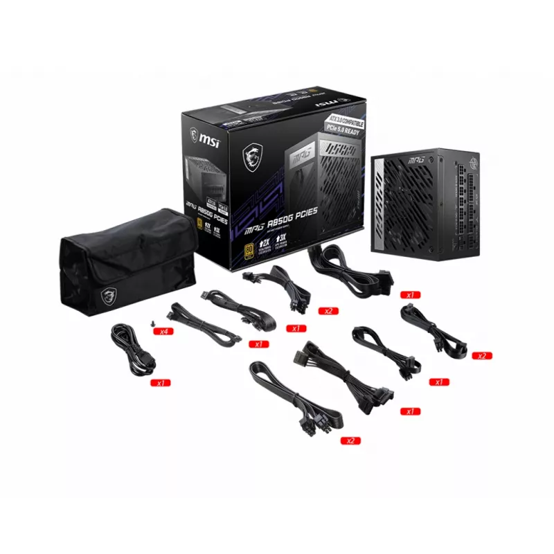 MSI MPG A850G PCIE5 Netzteil 850 W 24-Pin-ATX ATX Schwarz
