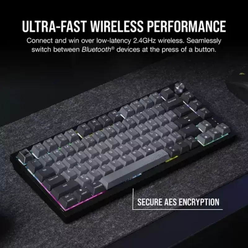 Mechanische Gaming-Tastatur Corsair K65 PLUS WIRELESS RGB Wireless USB Schwarz