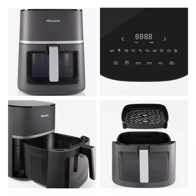 Hisense HAF1900D Heißluftfritteuse Einzel 7 L 1800 W Heißluftfritteuse Schwarz