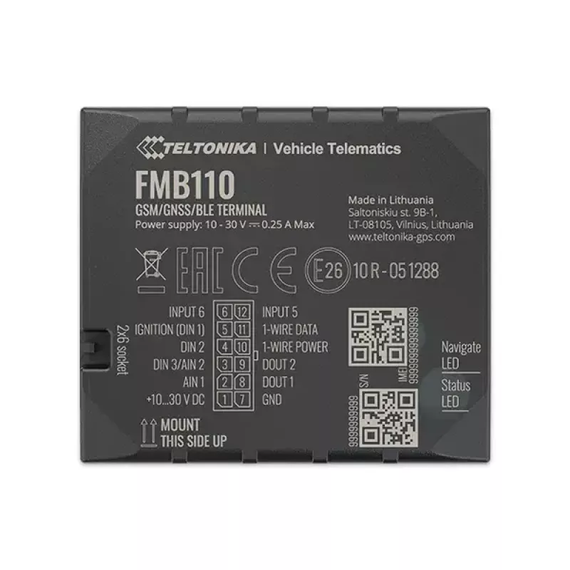 GPS-Tracker Teltonika FMB110 Auto Schwarz staubresistent 0,128 GB