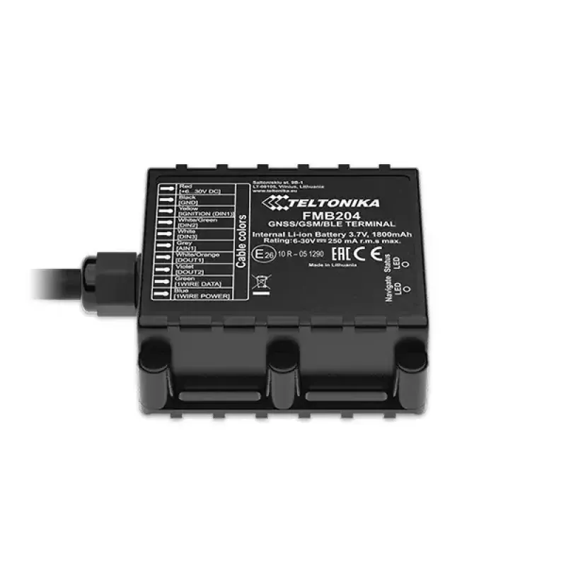 GPS-Tracker Teltonika FMB204 Universal Schwarz Single SIM 1800 mAh