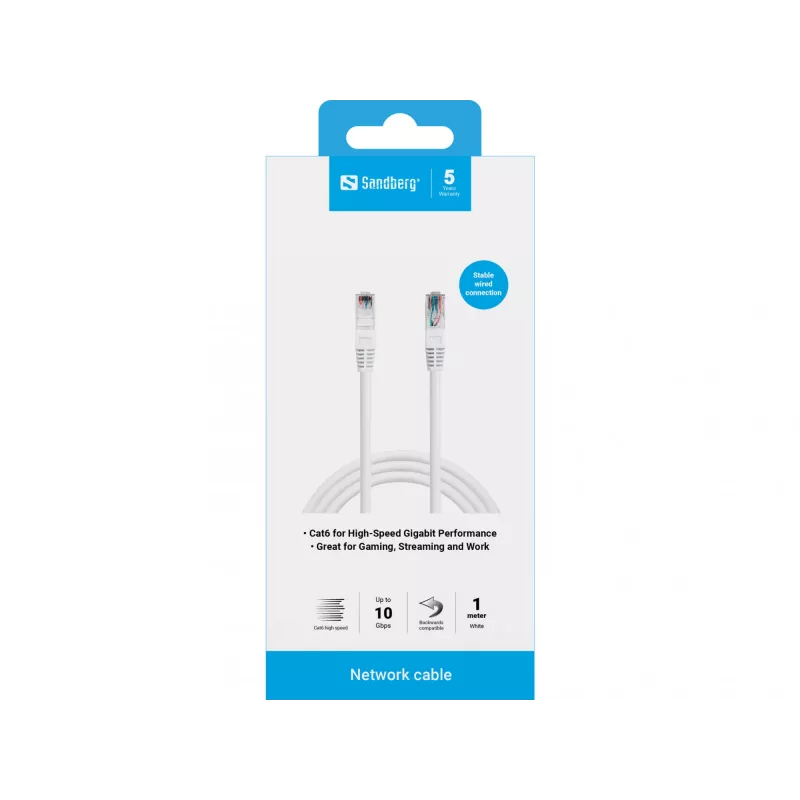 Netzwerkkabel Sandberg UTP Cat6 RJ-45 1 m Weiß