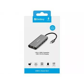 Sandberg USB-C Dock HDMI+LAN+SD+USB100W