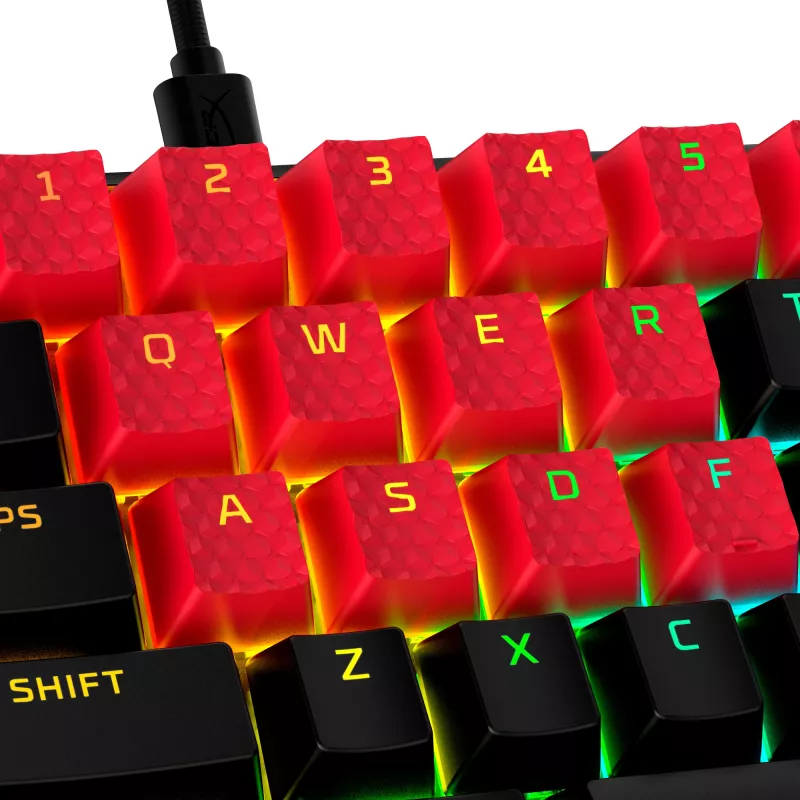 HyperX Rubber Keycaps - Gaming-Zubehörset - Rot (US-Layout)