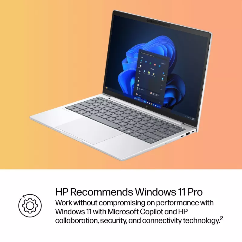 HP EliteBook 8 G1i AI Intel Core Ultra 5 225U Laptop 33,8 cm (13,3 Zoll) WUXGA 16 GB LPDDR5x-SDRAM Wi-Fi 7 (802.11be) Windows 11 Pro AI PC