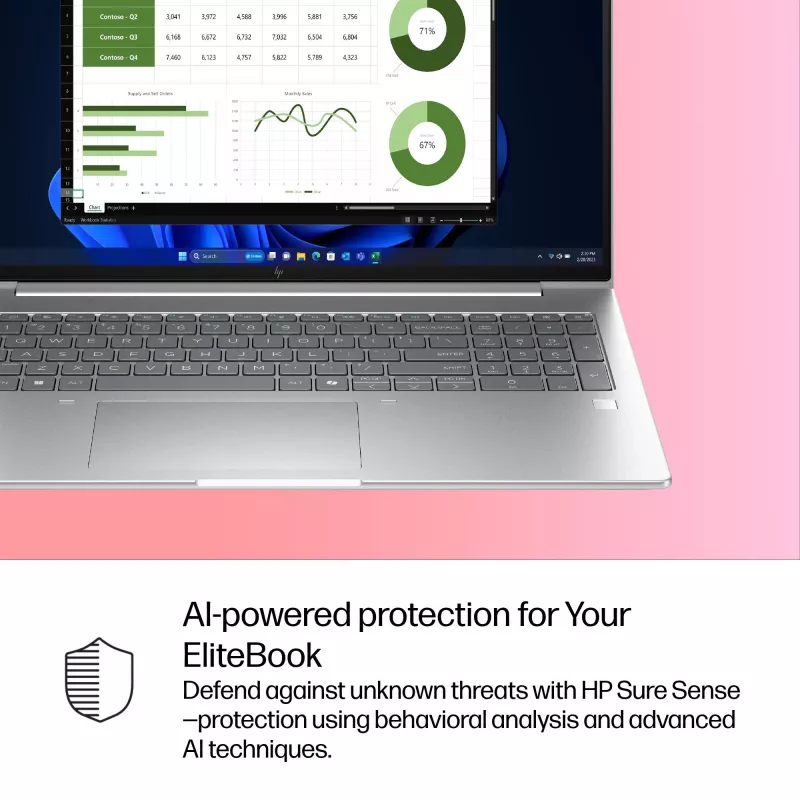 HP EliteBook 6 G1i AI Intel Core Ultra 5 225U Laptop 40,6 cm (16 Zoll) WUXGA 24 GB DDR5-SDRAM Wi-Fi 7 (802.11be) Windows 11 Pro AI PC Silber
