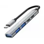 Sandberg USB-C zu 3xUSB-A+2xUSB-C SAVER USB 3.2 Gen 1 Grau Aluminium