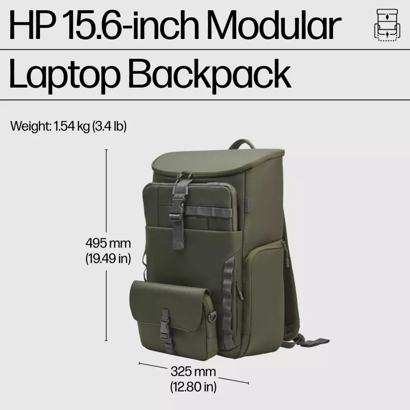 Backpack HP 15.6-inch Modular Laptop Backpack Maximale Bildschirmgröße 39,6 cm Gewicht 1,54 kg