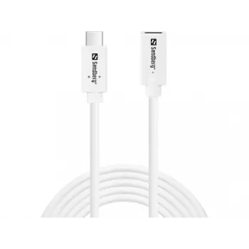 Sandberg USB-C-auf-USB-C-Kabel 2M 100W USB 3.2 Gen 2 Weiß