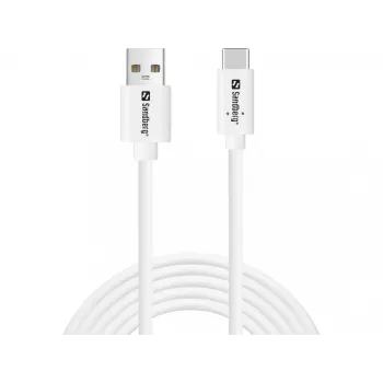 Kabel Sandberg USB-C > USB-A 2.0 2M SAVER Weiß