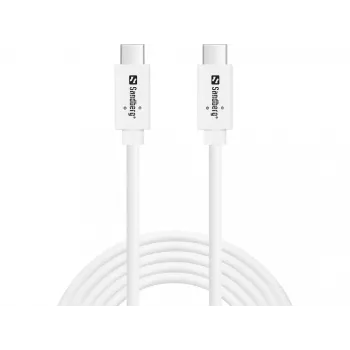 Sandberg USB-C>C USB 3.1 G2 100W 2M Kabel Weiß