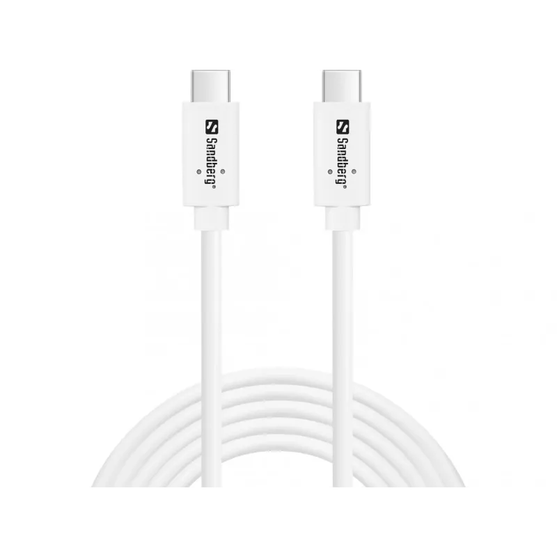 Sandberg USB-C>C USB 3.1 G2 100W 2M Kabel Weiß