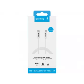Kabel Sandberg USB-C>C USB4 240W 40Gbps 1M