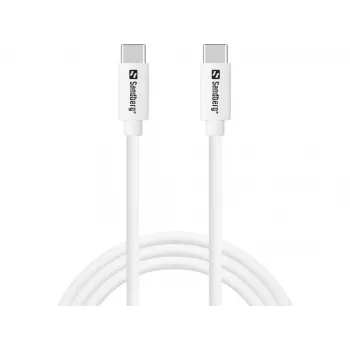 Sandberg USB-C Ladekabel 1M, 65W, 1 m, USB C, USB C, USB 3.2 Gen 1 (3.1 Gen 1), Weiß