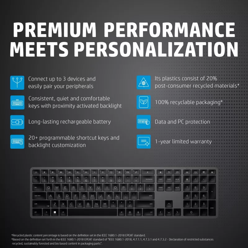 HP 975 Dual-Mode Wireless Tastatur Full-size Mechanical QWERTY