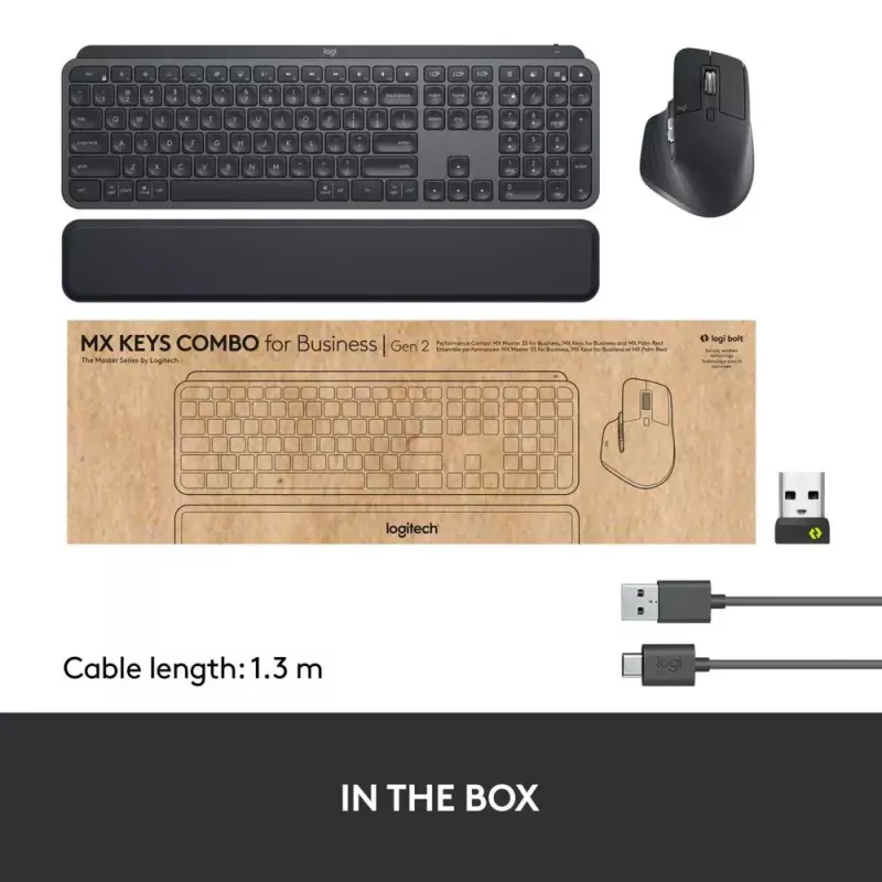 Tastatur-Maus-Kombination Logitech MX Keys Combo for Business Gen 2
