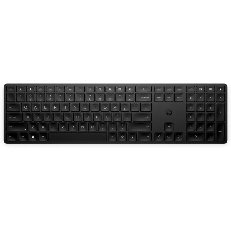 HP 455 Programmierbare drahtlose Tastatur, Full-Size (100 %), Kabellos, RF Wireless, Membran, Schwarz