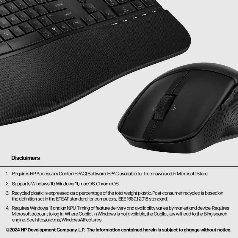 HP 685 Comfort Dual-Mode Tastatur- und Maus-Set Full-Size Wireless Bluetooth