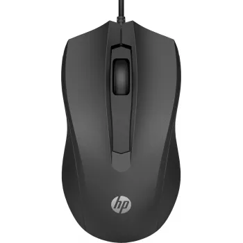 HP Kabelgebundene Maus 100, beidhändig, optisch, USB Typ-A, 1600 DPI, Schwarz