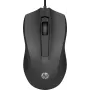 HP Kabelgebundene Maus 100, beidhändig, optisch, USB Typ-A, 1600 DPI, Schwarz