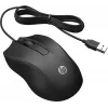 HP Kabelgebundene Maus 100, beidhändig, optisch, USB Typ-A, 1600 DPI, Schwarz