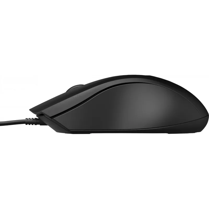 HP Kabelgebundene Maus 100, beidhändig, optisch, USB Typ-A, 1600 DPI, Schwarz