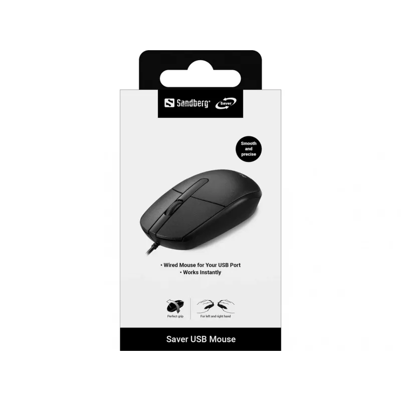 Sandberg Saver USB Maus, beidhändig, USB Typ-A