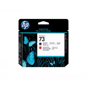 HP 73 Matt-Schwarz und Chromatic Rot DesignJet Druckkopf