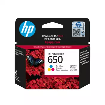 HP 650 Tri-Color Original Ink Advantage Patrone, Cyan, Magenta, Gelb, 1 Stk., 200 Seiten