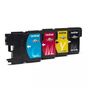 Brother LC1100VALBP Tintenpatrone 4 Stück Original Schwarz, Cyan, Magenta, Gelb