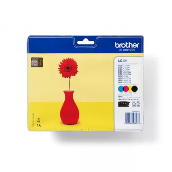 Brother LC121VALBP Tintenpatrone 4 Stück Original Schwarz, Cyan, Magenta, Gelb