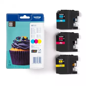 Brother LC123RBWBP Tintenpatrone 3 Stk. Original Cyan, Magenta, Gelb