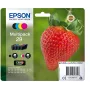 Epson Strawberry Multipack 4-Farben 29 Claria Home Tinte, Schwarz, Cyan, Magenta, Gelb, 5,3 ml, 3,2 ml, 1 Stk., 175 Seiten, Multipack
