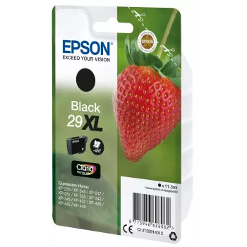 Epson Strawberry Einzelpackung Schwarz 29XL Claria Home Tinte, hohe (XL) Reichweite, Schwarz, pigmentbasierte Tinte, 11,3 ml, 1 Stück, 470 Seiten