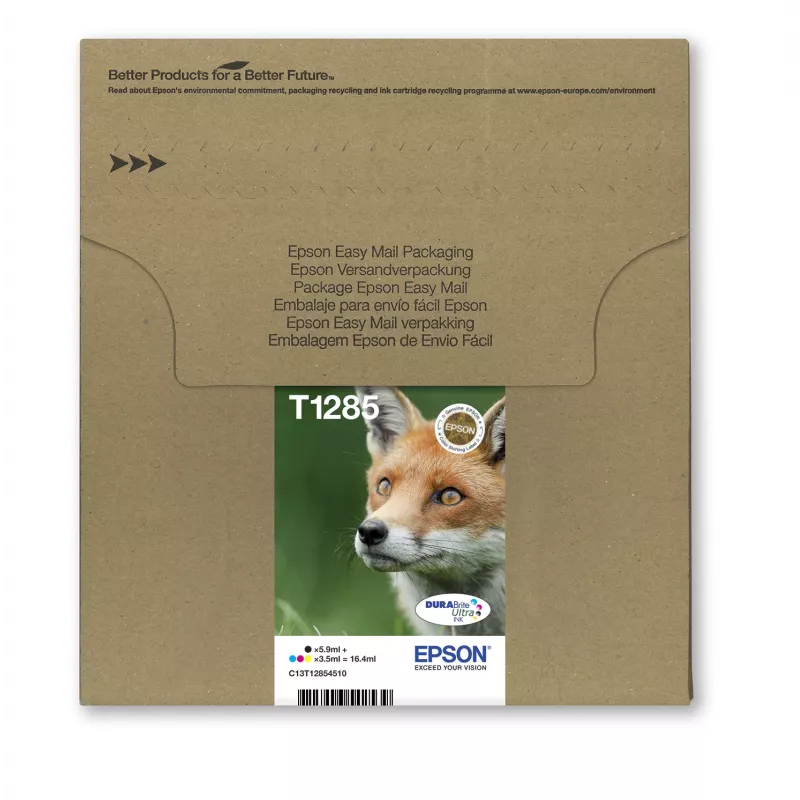 Inkjet-Multipack-Tintenpatronen Epson Fox T128 EasyMail — 4 Farben (Schwarz 5,9 ml; Cyan/Magenta/Gelb 3,5 ml)