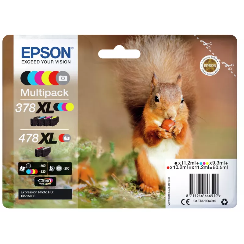 Epson Squirrel Multipack 6-Farben 378XL / 478XL Claria Photo HD Tinte
